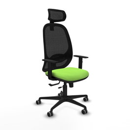 PIQUERAS Y CRESPO Silla de oficina Cilanco con mecanismo Sincro/Traslack, Pistacho y Negro