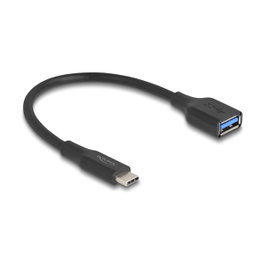 DeLOCK Adaptador USB Type-C a Tipo-A 10 Gbps 60 W QC 3.0 Negro