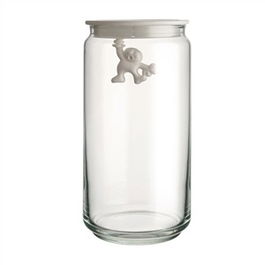 Alessi AMDRO6 W Gianni Bote Hermético de Vidrio Blanco 140cl Diseñado por Mattia Di Rosa