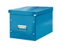 Leitz Caja Click&Store Cubica Grande, Azul, 320x360x310 mm, Contenedor de Cartón Reciclado con Asas Metálicas y Gran Capacidad