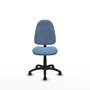 Silla de oficina Algarra con mecanismo Contacto permanente básico tapizada con Tela color Azul cielo. Equipada con Base poliamida negra, Sin brazos y Ruedas de parqué