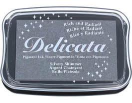 Tsukineko Delicata Almohadilla de Tinta Plateado Metálica Brillante 96x63mm