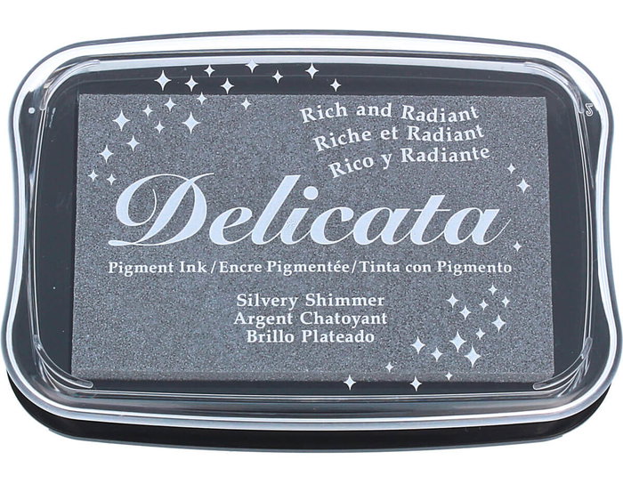 Tsukineko Delicata Almohadilla de Tinta Plateado Metálica Brillante 96x63mm Tsukineko Delicata Almohadilla de Tinta Plateado Metálica Brillante 96x63mm