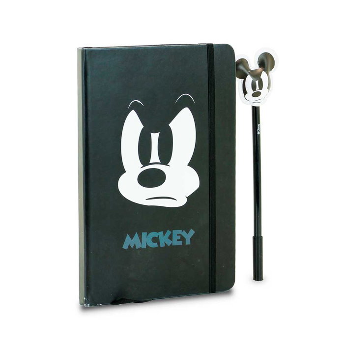Caja Regalo con Diario y Bolígrafo Fashion Angry Disney Mickey Mouse Negro