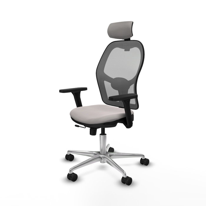PIQUERAS Y CRESPO Silla de oficina Jorquera con mecanismo Sincro/Traslack, Blanco y Gris PIQUERAS Y CRESPO Silla de oficina Jorquera con mecanismo Sincro/Traslack, Blanco y Gris