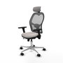 PIQUERAS Y CRESPO Silla de oficina Jorquera con mecanismo Sincro/Traslack, Blanco y Gris