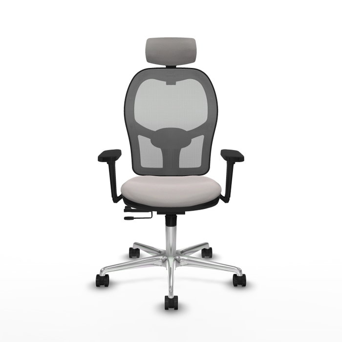 PIQUERAS Y CRESPO Silla de oficina Jorquera con mecanismo Sincro/Traslack, Blanco y Gris PIQUERAS Y CRESPO Silla de oficina Jorquera con mecanismo Sincro/Traslack, Blanco y Gris