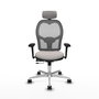 PIQUERAS Y CRESPO Silla de oficina Jorquera con mecanismo Sincro/Traslack, Blanco y Gris