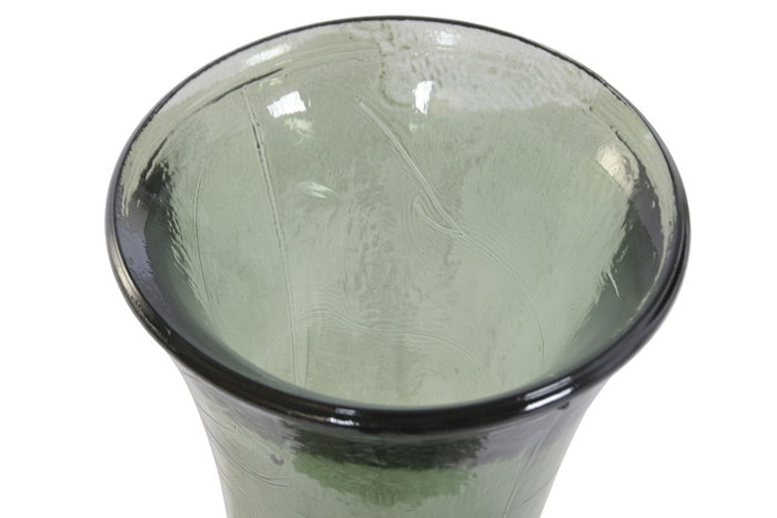DKD Home Decor Jarrón de Cristal Reciclado Artesanal Verde 30x30x100 cm