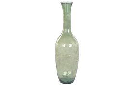 DKD Home Decor Jarrón de Cristal Reciclado Artesanal Verde 30x30x100 cm