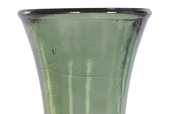 DKD Home Decor Jarrón de Cristal Reciclado Artesanal Verde 30x30x100 cm