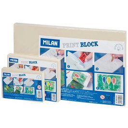 Milan Plancha de Grabado Print Block Grande 15x30x0,9 cm Caucho Sintético