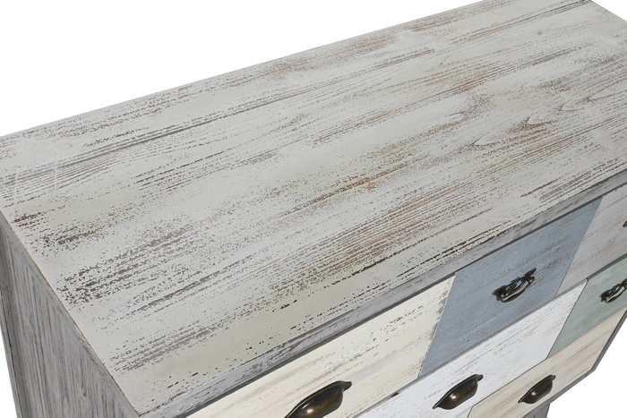 DKD Home Decor Cajonera Cottage Aged Gris Multicolor 100 x 40 x 80 cm DKD Home Decor Cajonera Cottage Aged Gris Multicolor 100 x 40 x 80 cm