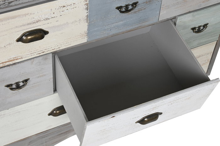 DKD Home Decor Cajonera Cottage Aged Gris Multicolor 100 x 40 x 80 cm DKD Home Decor Cajonera Cottage Aged Gris Multicolor 100 x 40 x 80 cm