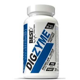 BEST PROTEIN Digzyme Neutro: Enzimas digestivas con bromelaína y papaína para asimilación de nutrientes. 60 cápsulas.