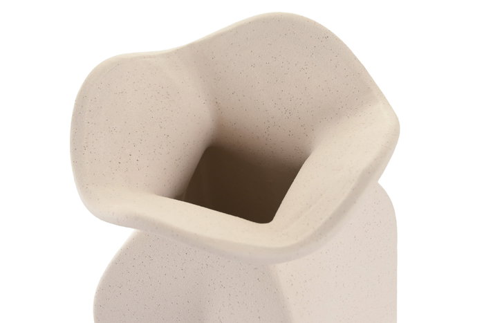 DKD Home Decor Jarrón de Gres Rugoso Blanco