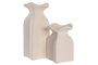 DKD Home Decor Jarrón de Gres Rugoso Blanco