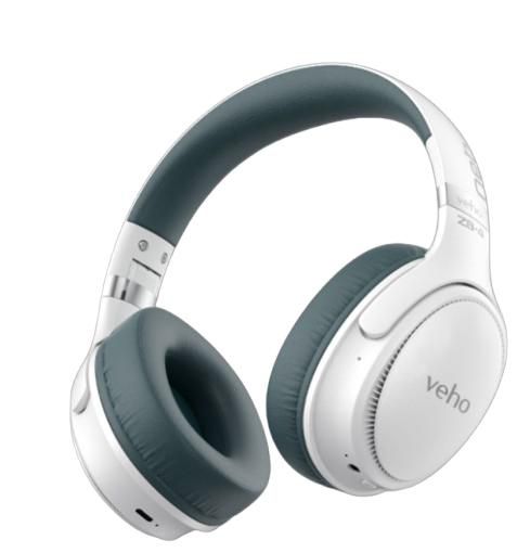 Veho ZB-4 NEB Auriculares Inalámbricos Bluetooth, 36 Horas de Reproducción, Carga USB-C, Micrófono, Diseño Plegable, Sonido Potente