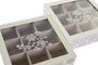 DKD Home Decor Ivy&daisy 2022 Caja de Infusiones Tradicional Verde Beige 24 x 6.5 x 24 cm (4 Unidades)