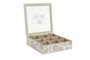 DKD Home Decor Ivy&daisy 2022 Caja de Infusiones Tradicional Verde Beige 24 x 6.5 x 24 cm (4 Unidades)