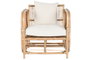 DKD Home Decor Sillón de Ratán con Cojines de Algodón Natural