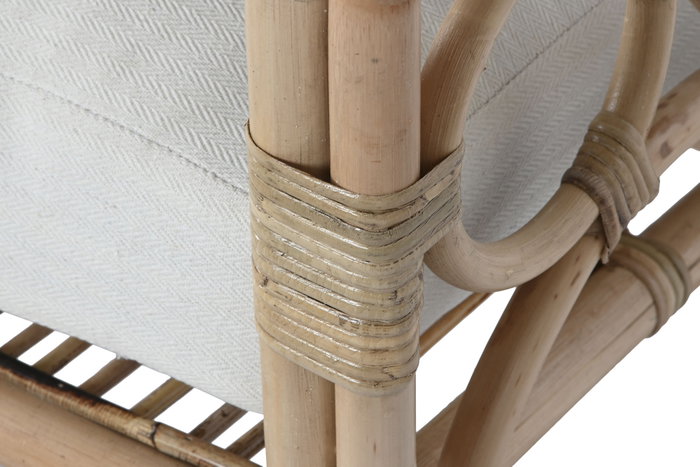 DKD Home Decor Sillón de Ratán con Cojines de Algodón Natural