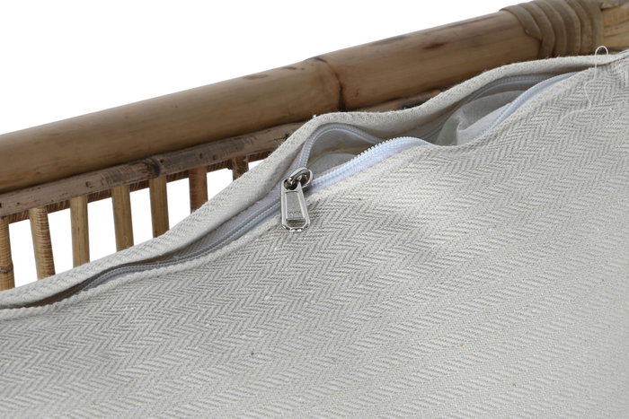 DKD Home Decor Sillón de Ratán con Cojines de Algodón Natural