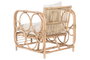 DKD Home Decor Sillón de Ratán con Cojines de Algodón Natural