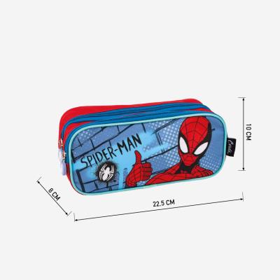 Estuche Portatodo 2 Compartimentos Spiderman Azul