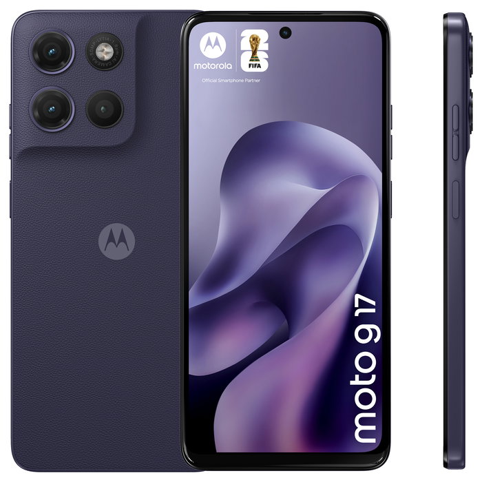 Motorola Moto G17 Smartphone 4G 128 GB 4 GB RAM Pantalla 6.72" Android 15 Cámara 50 MP Batería 5200 mAh Color Púrpura Evening Blue