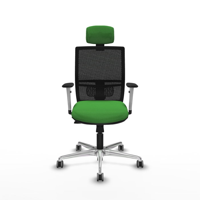 PIQUERAS Y CRESPO Silla de oficina Yunquera con mecanismo Sincro/Traslack Verde y Negro