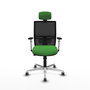 PIQUERAS Y CRESPO Silla de oficina Yunquera con mecanismo Sincro/Traslack Verde y Negro