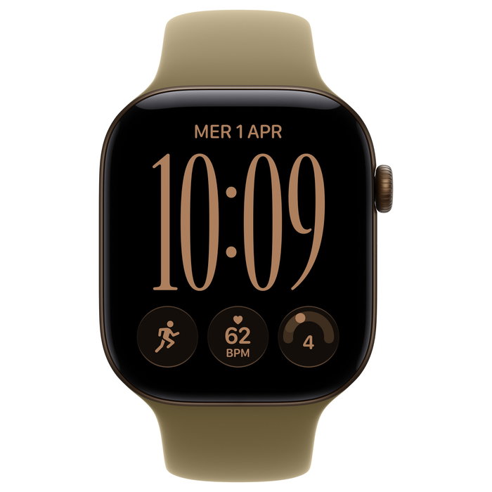 Apple Watch Series 12 46mm Dunkelbronze Aluminium Cellular con Sport Band Oliva M/L