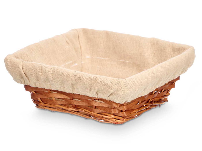 Kipit Cesta Cuadrada Mimbre Madera Natural 23x9x23 cm (Set de 36)