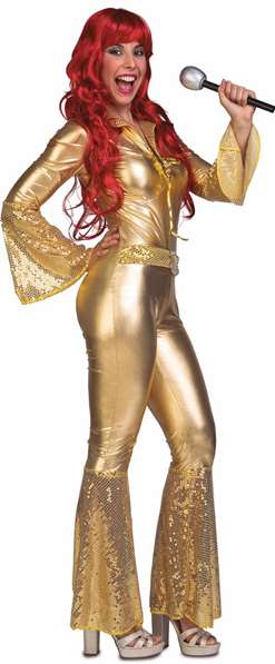 My Other Me Disfraz Adulto Ladies Gold Disco Jumpsuit Talla M-L