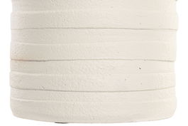 DKD Home Decor Jarrón Blanco Marron Claro Terracota Ratan Asas 23 x 45 x 23 cm