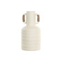 DKD Home Decor Jarrón de Terracota y Ratán con Asas Blanco y Marrón Claro