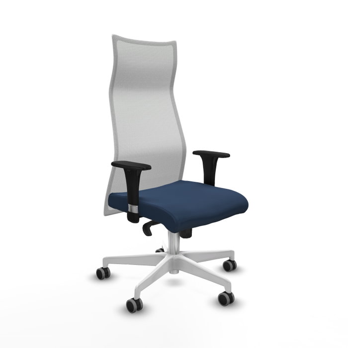 PIQUERAS Y CRESPO Sillón Albacete con mecanismo Sincro, azul marino y blanco PIQUERAS Y CRESPO Sillón Albacete con mecanismo Sincro, azul marino y blanco