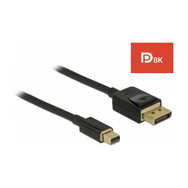 DeLOCK Cable Mini DisplayPort a DisplayPort 8K 60Hz 1m DP 1.4 Certificado 32.4 Gbit/s 7680x4320