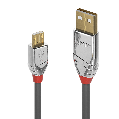 Lindy Cable USB 2.0 Type A a Micro-B Cromo Line 5m Gris