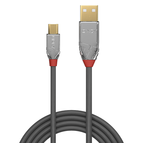 Lindy Cable USB 2.0 Type A a Micro-B Cromo Line 5m Gris