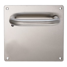ALK Herrajes Manilla de Placa en Acero Inoxidable, Modelo Hades, 170x170 mm, Forma U, para Puerta