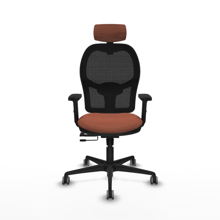 PIQUERAS Y CRESPO Silla de oficina Jorquera con mecanismo Sincro/Traslack, Marrón y Negro