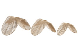 DKD Home Decor Set de 3 Pantallas de Fibra y Metal Marrón Natural 66x50x35 cm