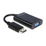 DeLOCK Adaptador de vídeo DisplayPort a VGA con audio y alimentación, negro