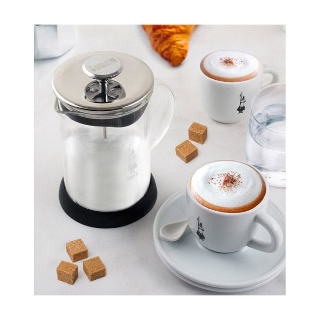 Bialetti 0004410 Cappuccinatore Espumador de Leche para Microondas, Vidrio Borosilicato, 500ml