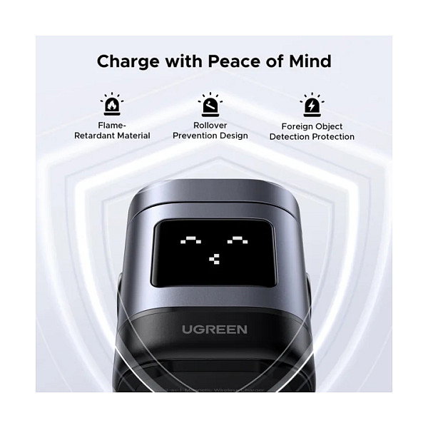 Ugreen Uno W709 Estación de Carga Inalámbrica 2 en 1 Qi2 Negro y Gris