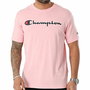 Camiseta de Manga Corta Hombre Champion Crewneck Rosa