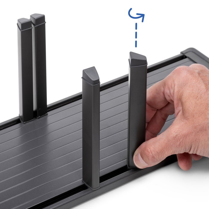 Emuca Portaplatos vertical Orderbox para cajón, 159x468mm, Aluminio y Plástico, Gris antracita