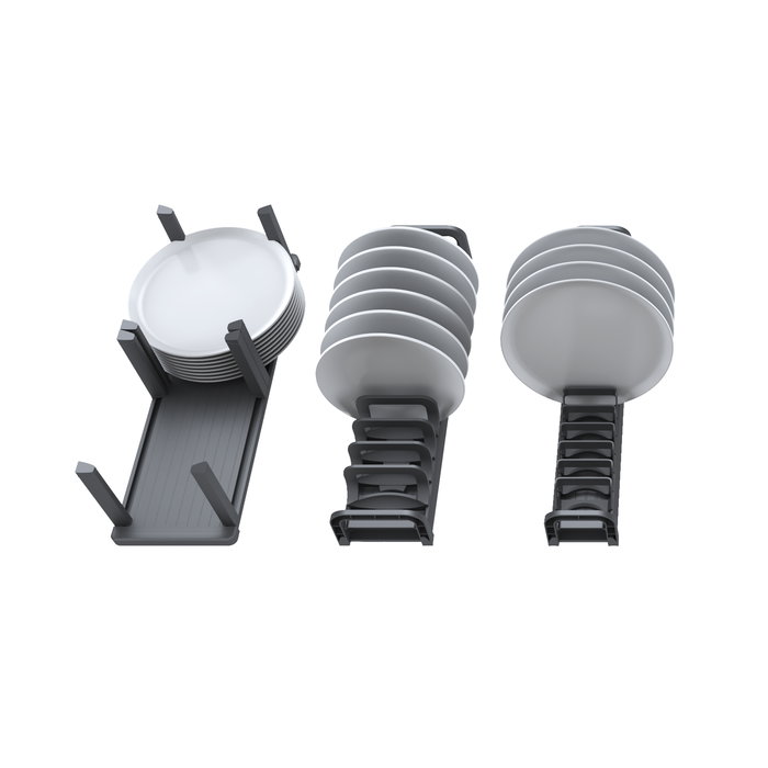 Emuca Portaplatos vertical Orderbox para cajón, 159x468mm, Aluminio y Plástico, Gris antracita